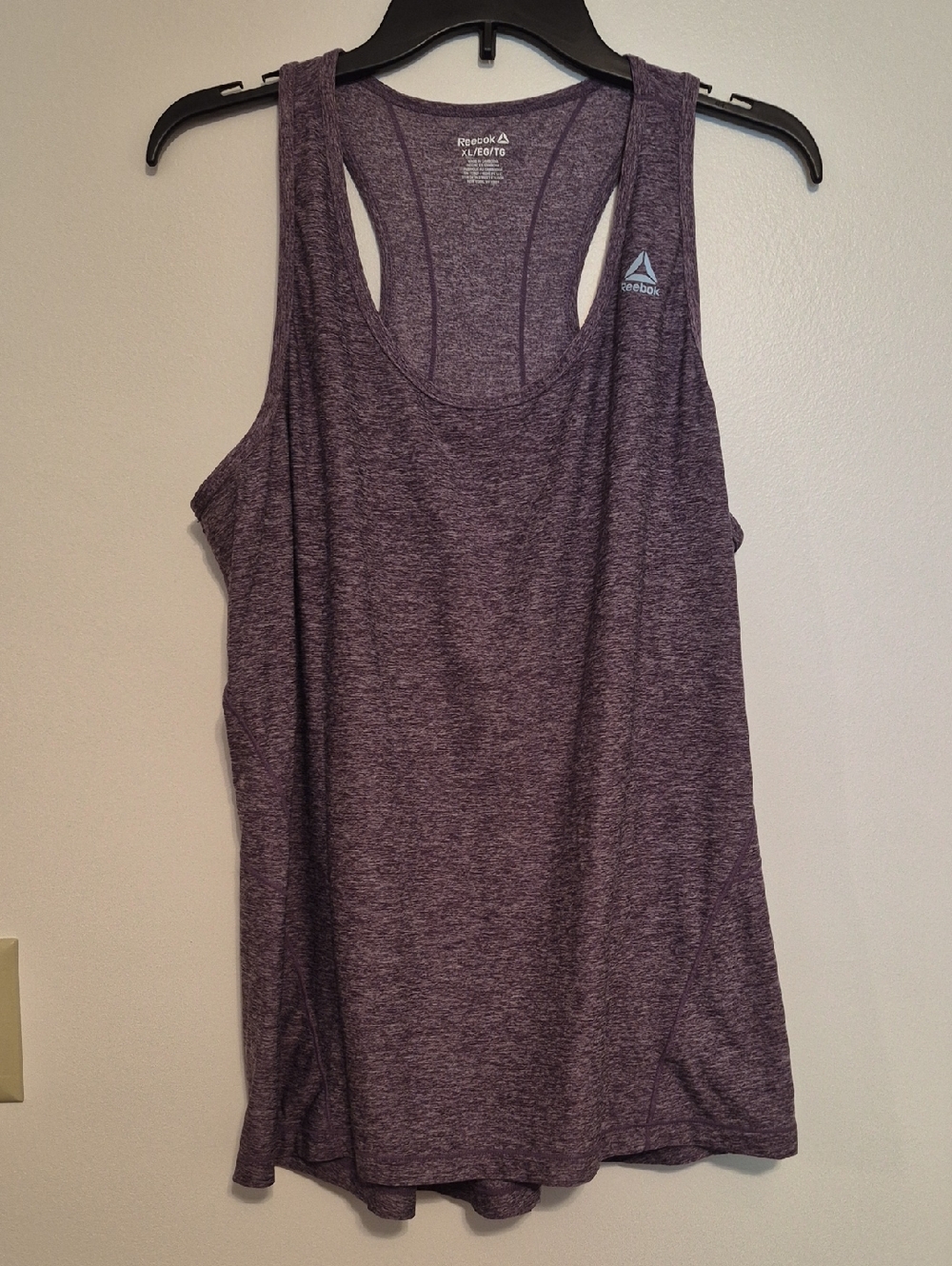 NWOT Reebok Heathered Purple Racerback Performance Tank Sz Xl